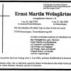Weingaertner Ernst 1919-2001 Todesanzeige